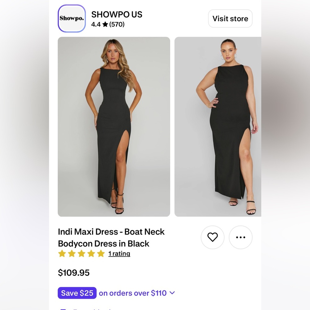 LIKE NEW showpo Indi boat neck dress